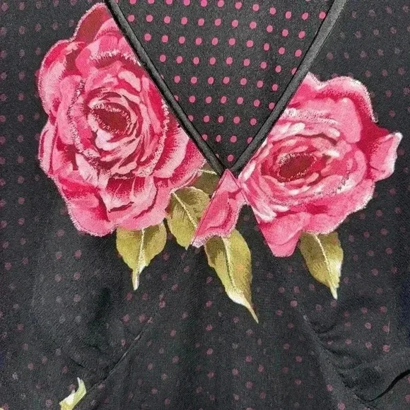 Women's American Angel II Blouse, 14/16, Black & Pink Y2K Style - Picture 6 of 10